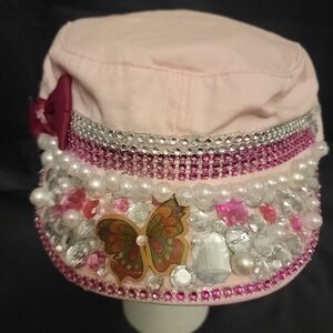 Women's Sequins Crystal Diamond Beaded Cap Handmade.